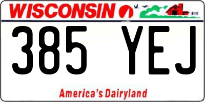 WI license plate 385YEJ