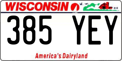 WI license plate 385YEY