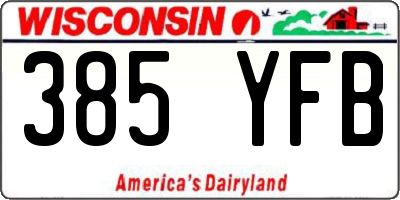 WI license plate 385YFB