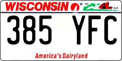 WI license plate 385YFC