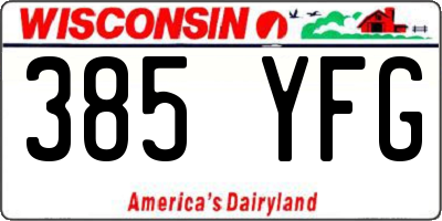 WI license plate 385YFG