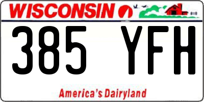 WI license plate 385YFH