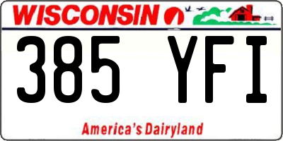WI license plate 385YFI