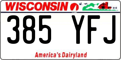 WI license plate 385YFJ