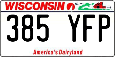 WI license plate 385YFP