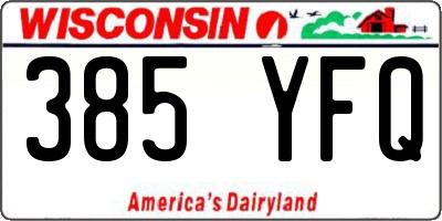WI license plate 385YFQ