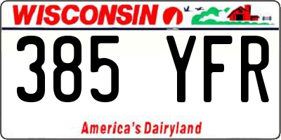 WI license plate 385YFR