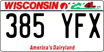 WI license plate 385YFX