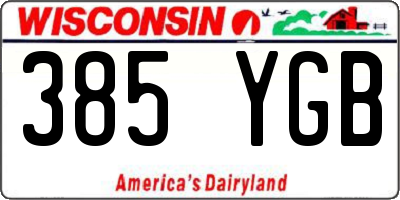 WI license plate 385YGB