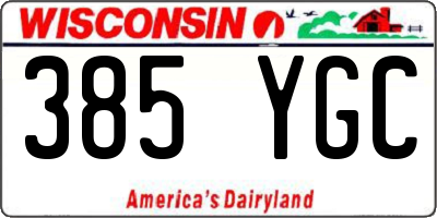 WI license plate 385YGC
