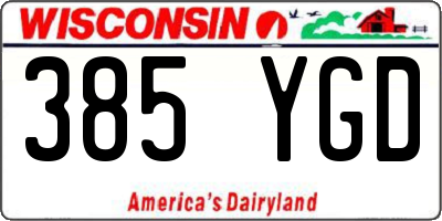 WI license plate 385YGD