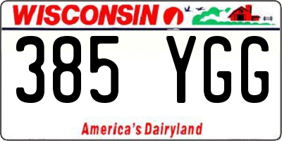 WI license plate 385YGG