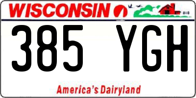 WI license plate 385YGH