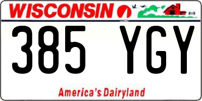 WI license plate 385YGY