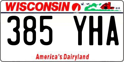 WI license plate 385YHA