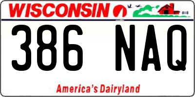 WI license plate 386NAQ