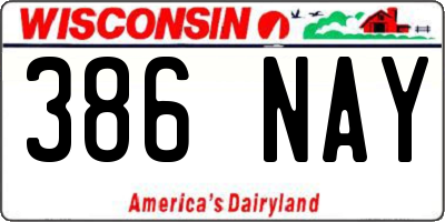 WI license plate 386NAY