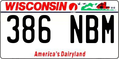 WI license plate 386NBM