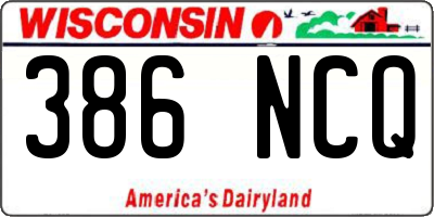 WI license plate 386NCQ