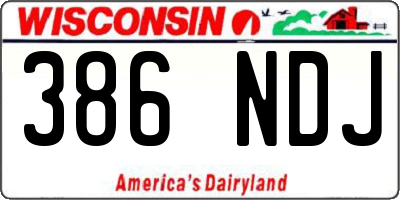 WI license plate 386NDJ