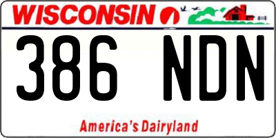 WI license plate 386NDN