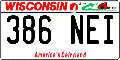 WI license plate 386NEI