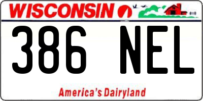WI license plate 386NEL
