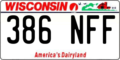 WI license plate 386NFF