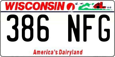WI license plate 386NFG