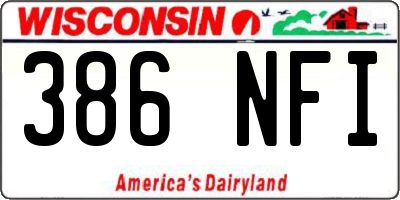 WI license plate 386NFI