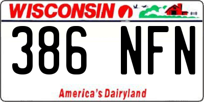 WI license plate 386NFN