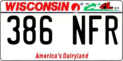 WI license plate 386NFR