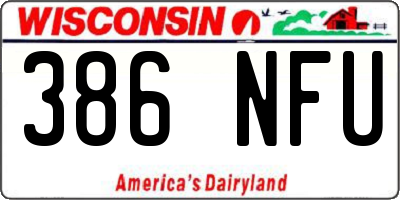 WI license plate 386NFU