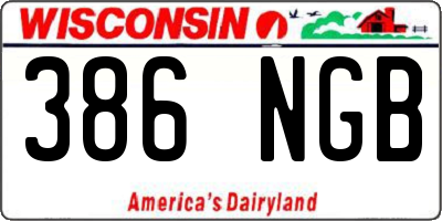 WI license plate 386NGB