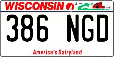 WI license plate 386NGD