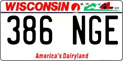 WI license plate 386NGE