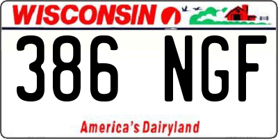 WI license plate 386NGF
