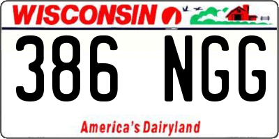 WI license plate 386NGG