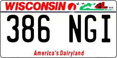 WI license plate 386NGI
