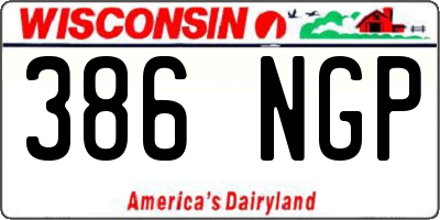 WI license plate 386NGP