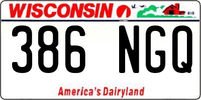 WI license plate 386NGQ