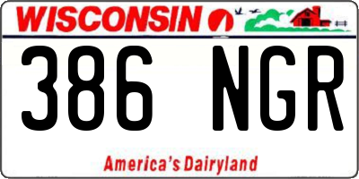 WI license plate 386NGR