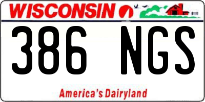 WI license plate 386NGS