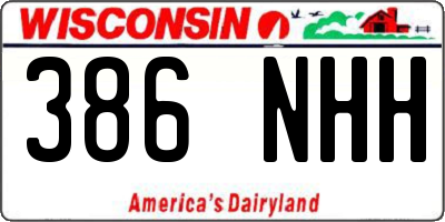 WI license plate 386NHH