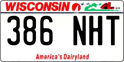WI license plate 386NHT