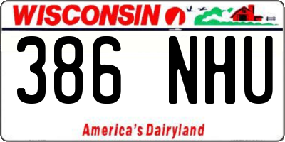 WI license plate 386NHU
