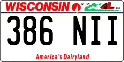 WI license plate 386NII