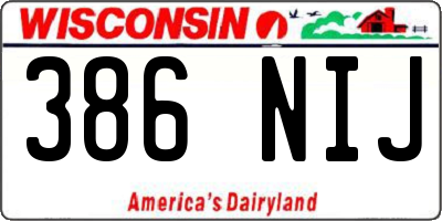 WI license plate 386NIJ
