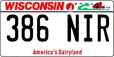 WI license plate 386NIR