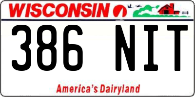 WI license plate 386NIT